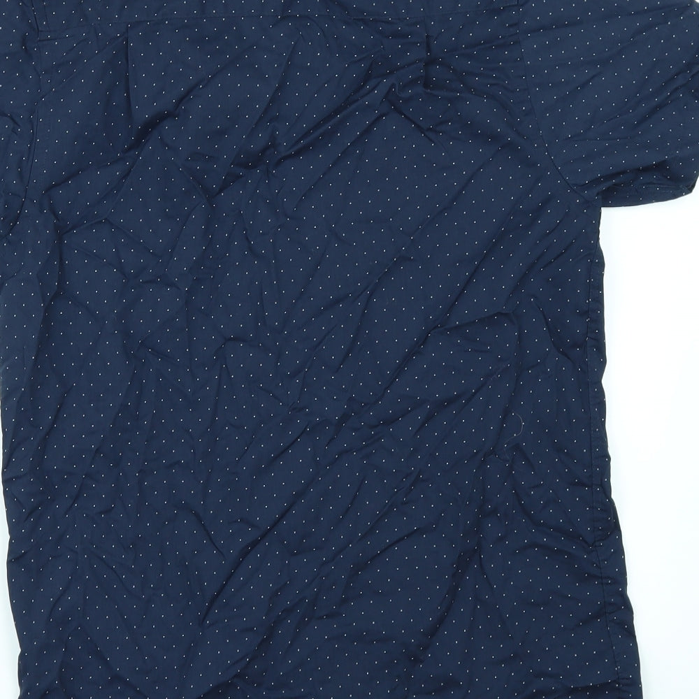 Primark Mens Blue Polka Dot   Button-Up Size S