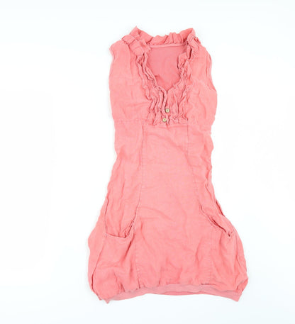 Womens UK Size S Preworn Red Basic Tank