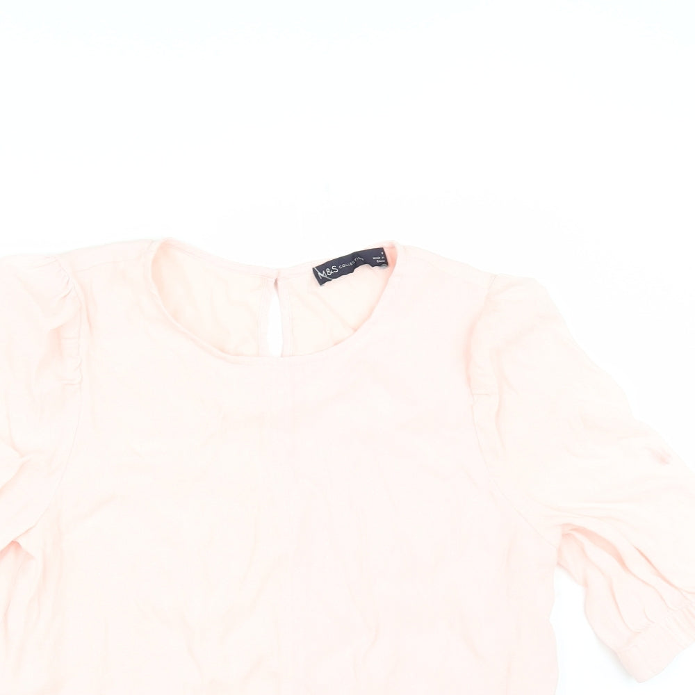 Womens UK Size 8 Marks and Spencer Pink Tunic Blouse