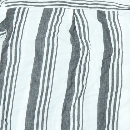 Primark Womens White Striped  Tunic Button-Up Size 12