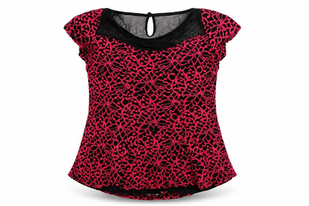 Front view of River Island girls’ pink basic blouse, size 11-12, years - lace
