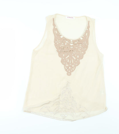 VICTOR & KARL Womens Ivory   Tunic T-Shirt Size XL