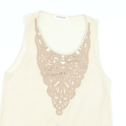 VICTOR & KARL Womens Ivory   Tunic T-Shirt Size XL