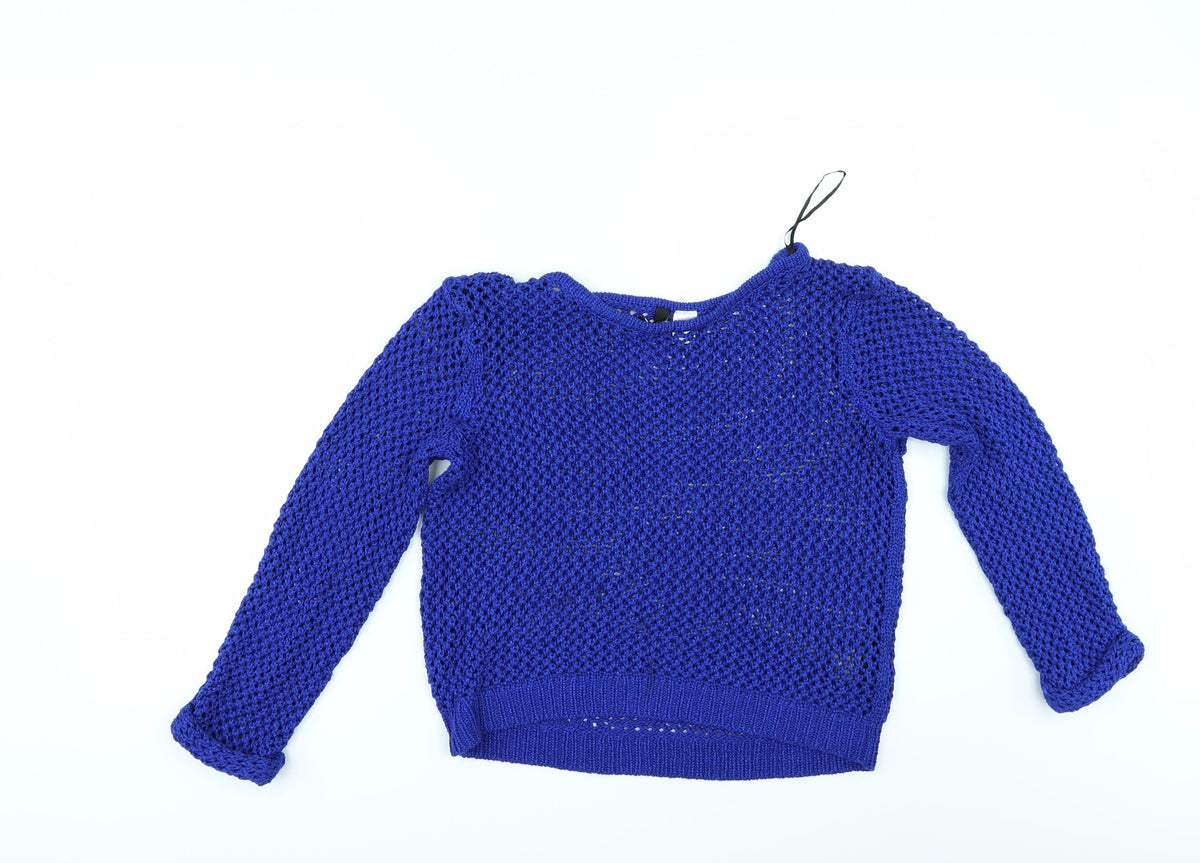 Additional front view of Divided by H&M women’s blue jumper, size UK 6