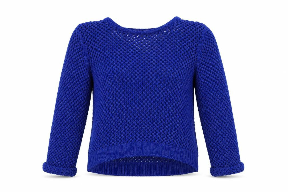 Front view of Divided by H&M women’s blue jumper, size UK 6
