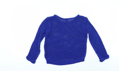Back view of Divided by H&M women’s blue jumper, size UK 6