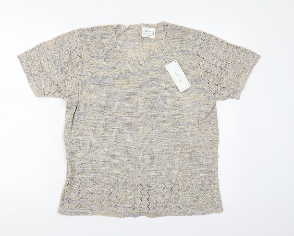 Additional front view of Classics women’s brown knit jumper, size UK 16