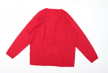 Classics Womens Red  Knit Pullover Jumper Size 16