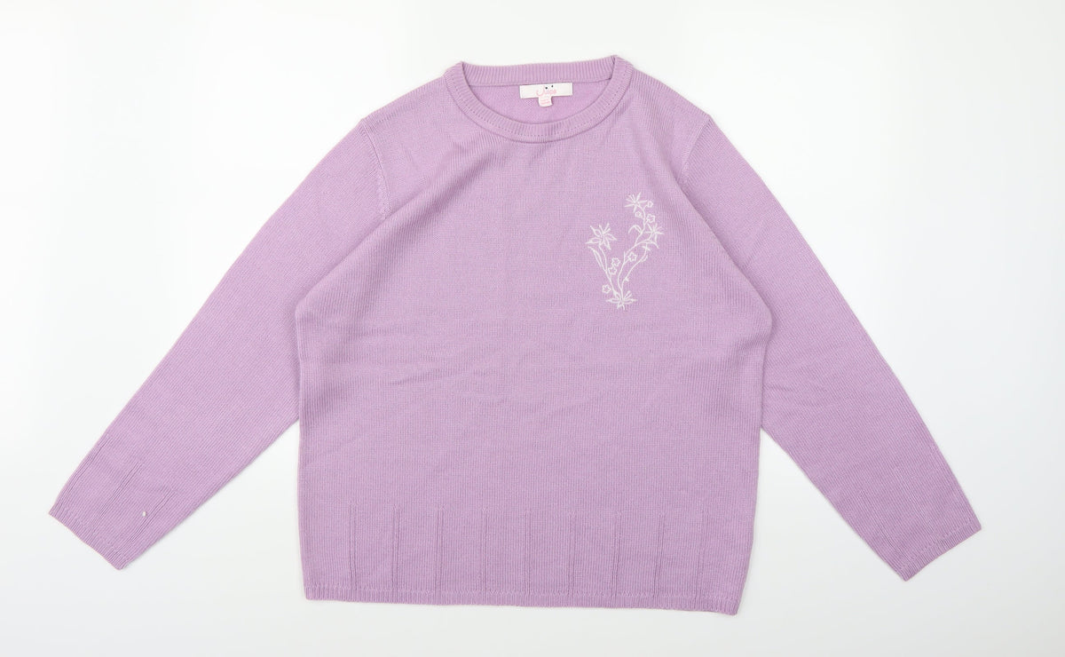Additional front view of Julipa women’s purple knit jumper, size UK 16