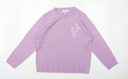 Additional front view of Julipa women’s purple knit jumper, size UK 16
