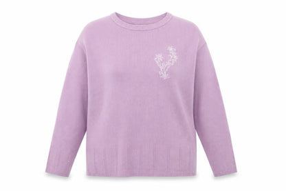 Front view of Julipa women’s purple knit jumper, size UK 16