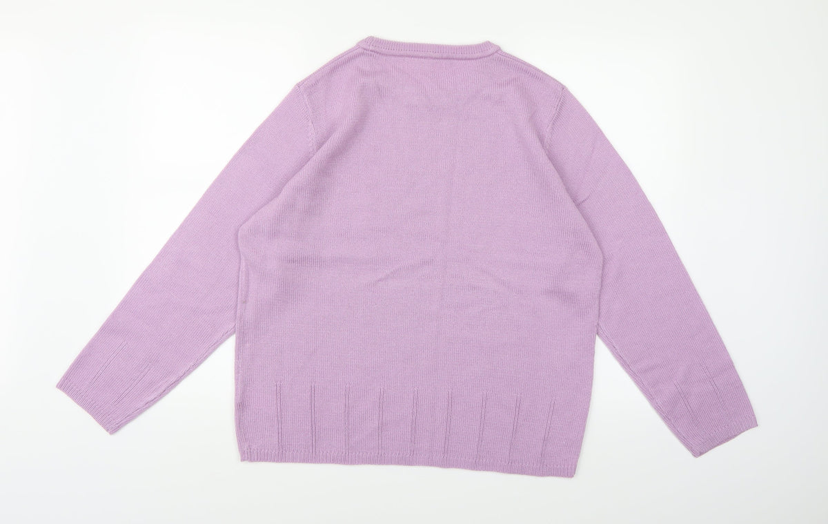Back view of Julipa women’s purple knit jumper, size UK 16