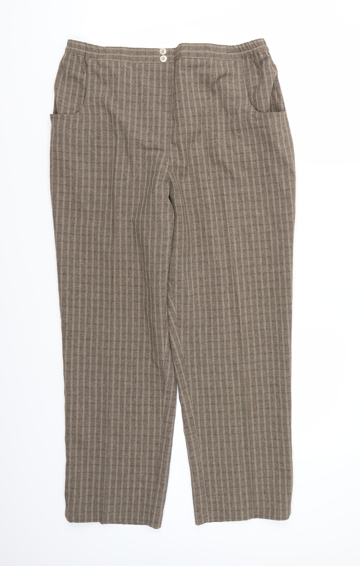 Womens UK Size 16 Essential Collection Regular Fit  Brown Trousers