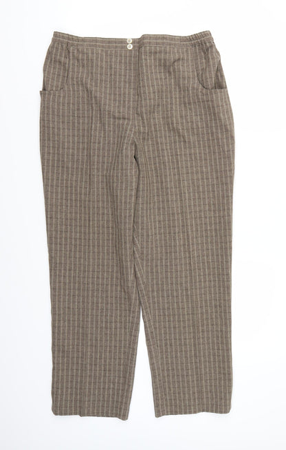 Womens UK Size 16 Essential Collection Regular Fit  Brown Trousers