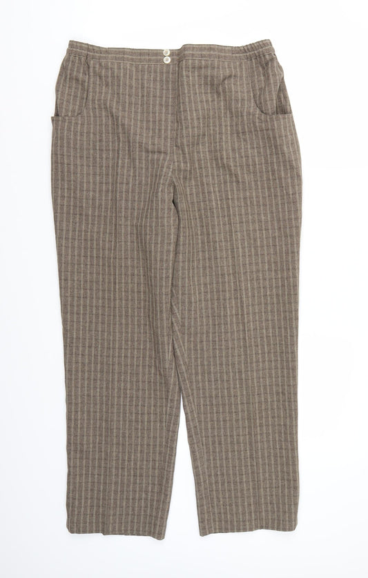 Womens UK Size 16 Essential Collection Regular Fit  Brown Trousers