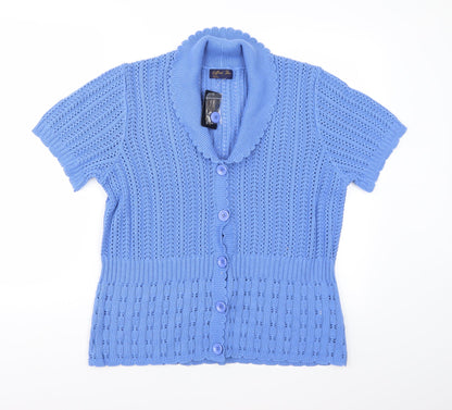 Gifford Fox Womens Blue  Knit Cape Jumper Size 18