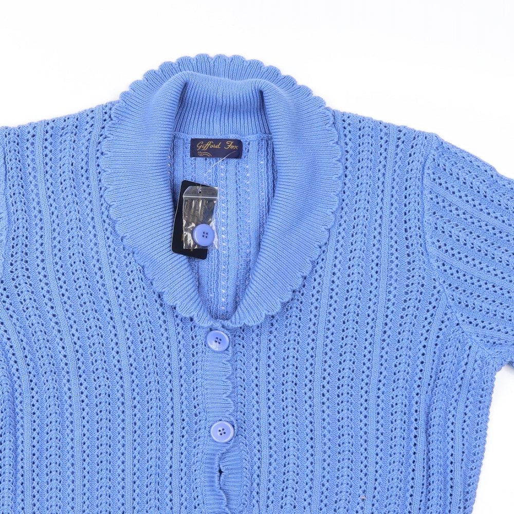 Gifford Fox Womens Blue  Knit Cape Jumper Size 18