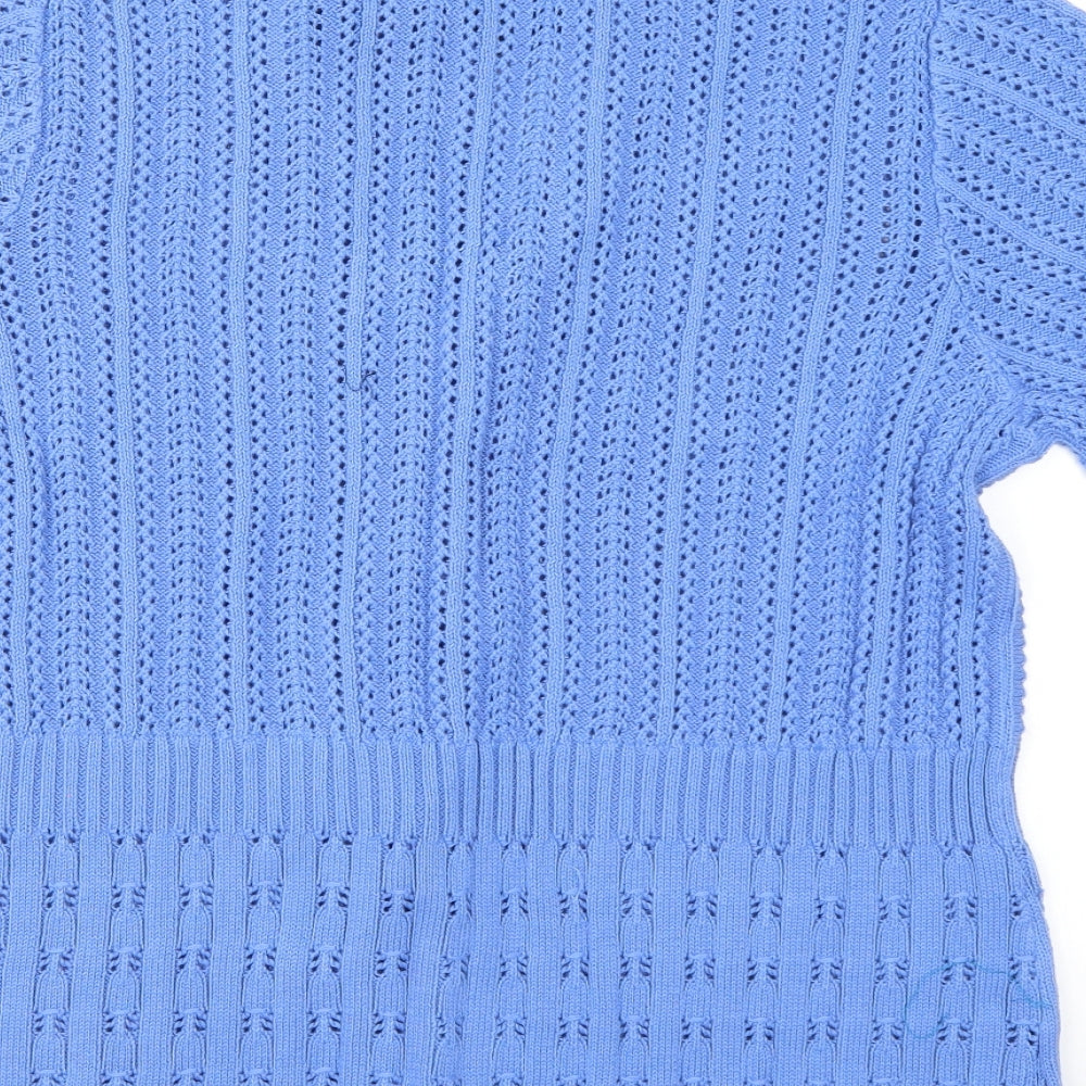 Gifford Fox Womens Blue  Knit Cape Jumper Size 18