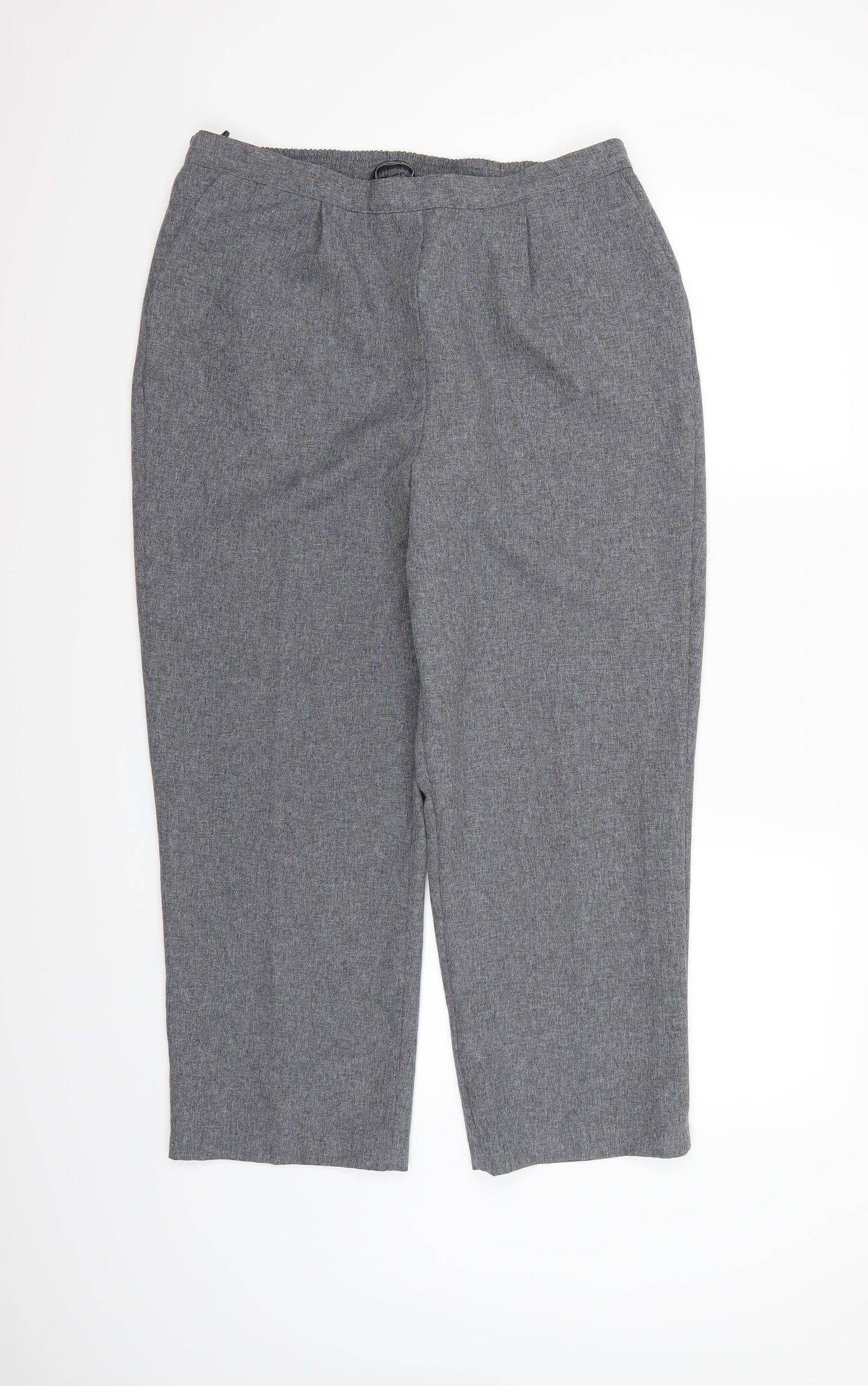 Bonmarché Womens Grey  Rayon Trousers  Size 16 L24 in