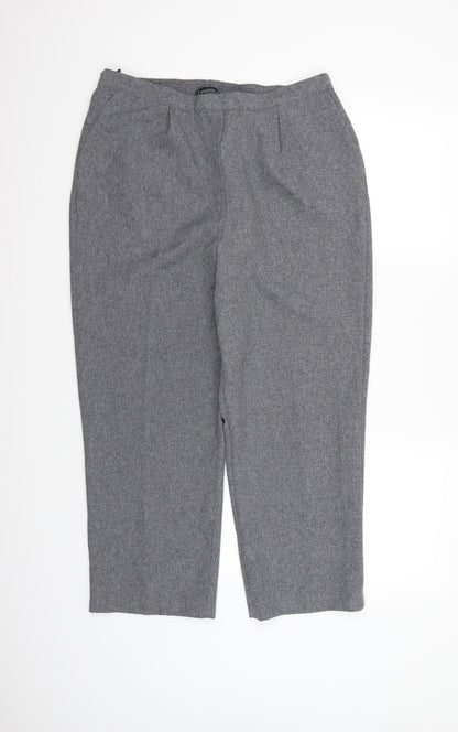 Bonmarché Womens Grey  Rayon Trousers  Size 16 L24 in