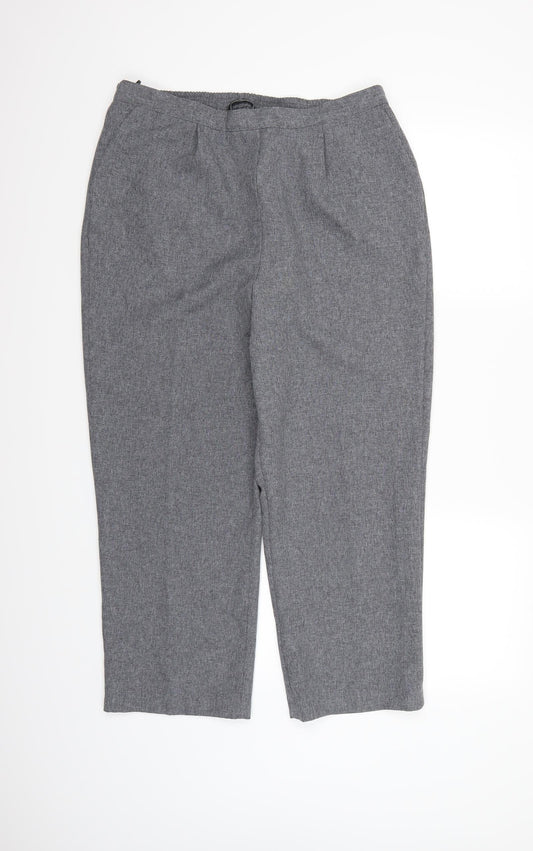 Bonmarché Womens Grey  Rayon Trousers  Size 16 L24 in