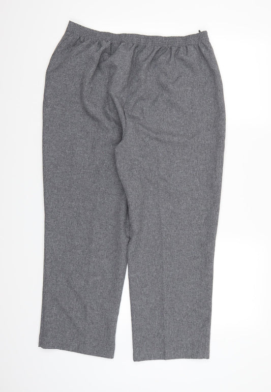 Bonmarché Womens Grey  Rayon Trousers  Size 16 L24 in