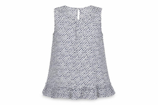 Front view of Preworn women’s white camisole tank, size S