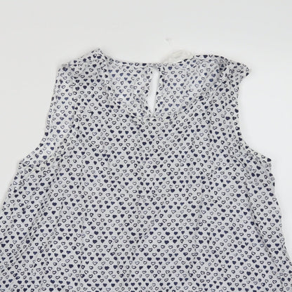 Womens UK Size S Preworn White Camisole Tank