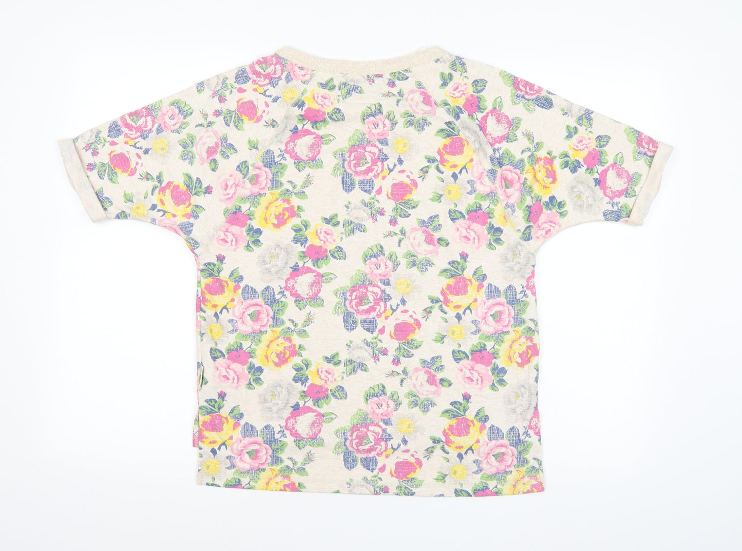 Love To Lounge Womens Beige Floral Jersey Top Pyjama Top Size XS