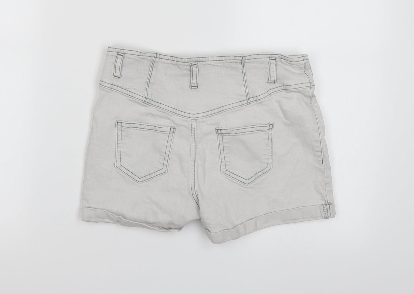 Bullhead Denim Co. Girls Grey  Denim Cut-Off Shorts Size 10-11 Years