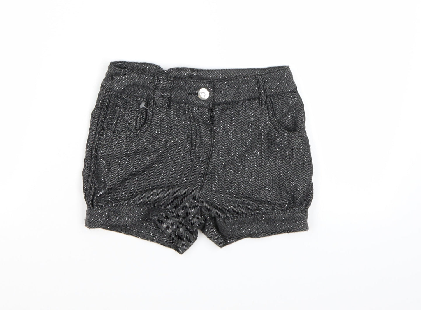 TU Girls Grey Herringbone  Cut-Off Shorts Size 6 Years