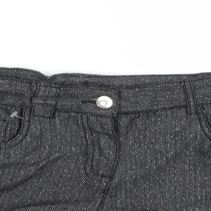 TU Girls Grey Herringbone  Cut-Off Shorts Size 6 Years