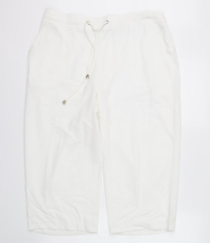 Womens UK Size 16 Papaya Regular Fit Cargo White Trousers