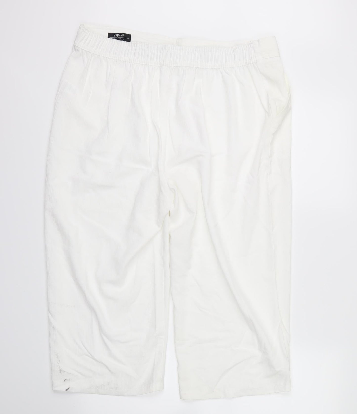 Womens UK Size 16 Papaya Regular Fit Cargo White Trousers