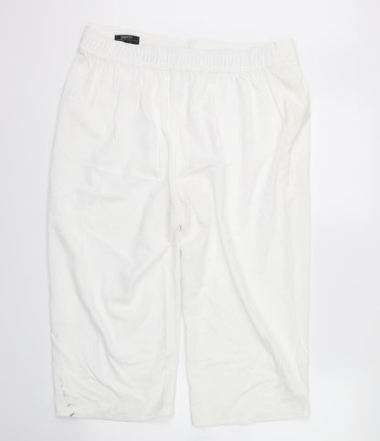 Womens UK Size 16 Papaya Regular Fit Cargo White Trousers