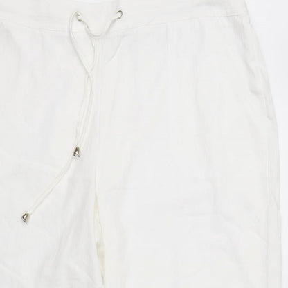Womens UK Size 16 Papaya Regular Fit Cargo White Trousers