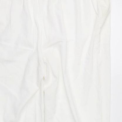 Womens UK Size 16 Papaya Regular Fit Cargo White Trousers