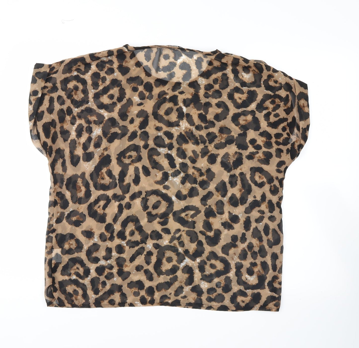 SheIn Womens Yellow Animal Print  Basic Blouse Size L