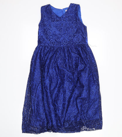 vogue fashion Womens Blue Floral  Tank Dress  Size 10