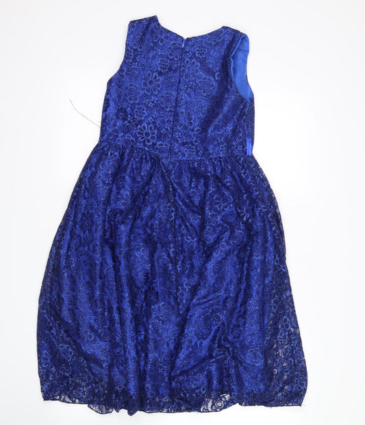 vogue fashion Womens Blue Floral  Tank Dress  Size 10
