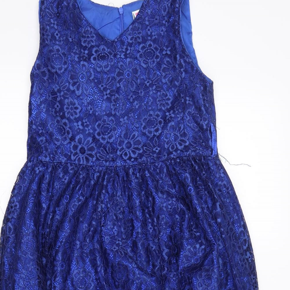 vogue fashion Womens Blue Floral  Tank Dress  Size 10