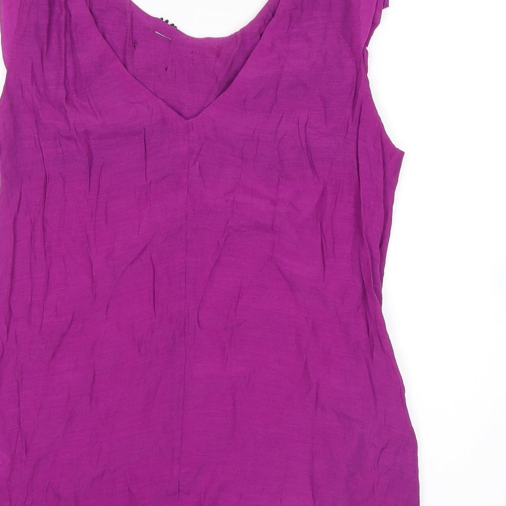 Womens UK Size 10 River Island Purple Basic Blouse