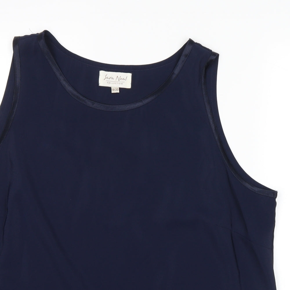 Womens UK Size 18 sara neal Blue Basic Blouse