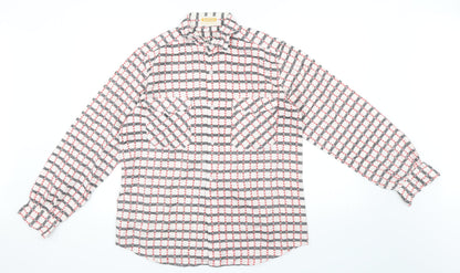 Rutus Mens Pink Check   Button-Up Size M