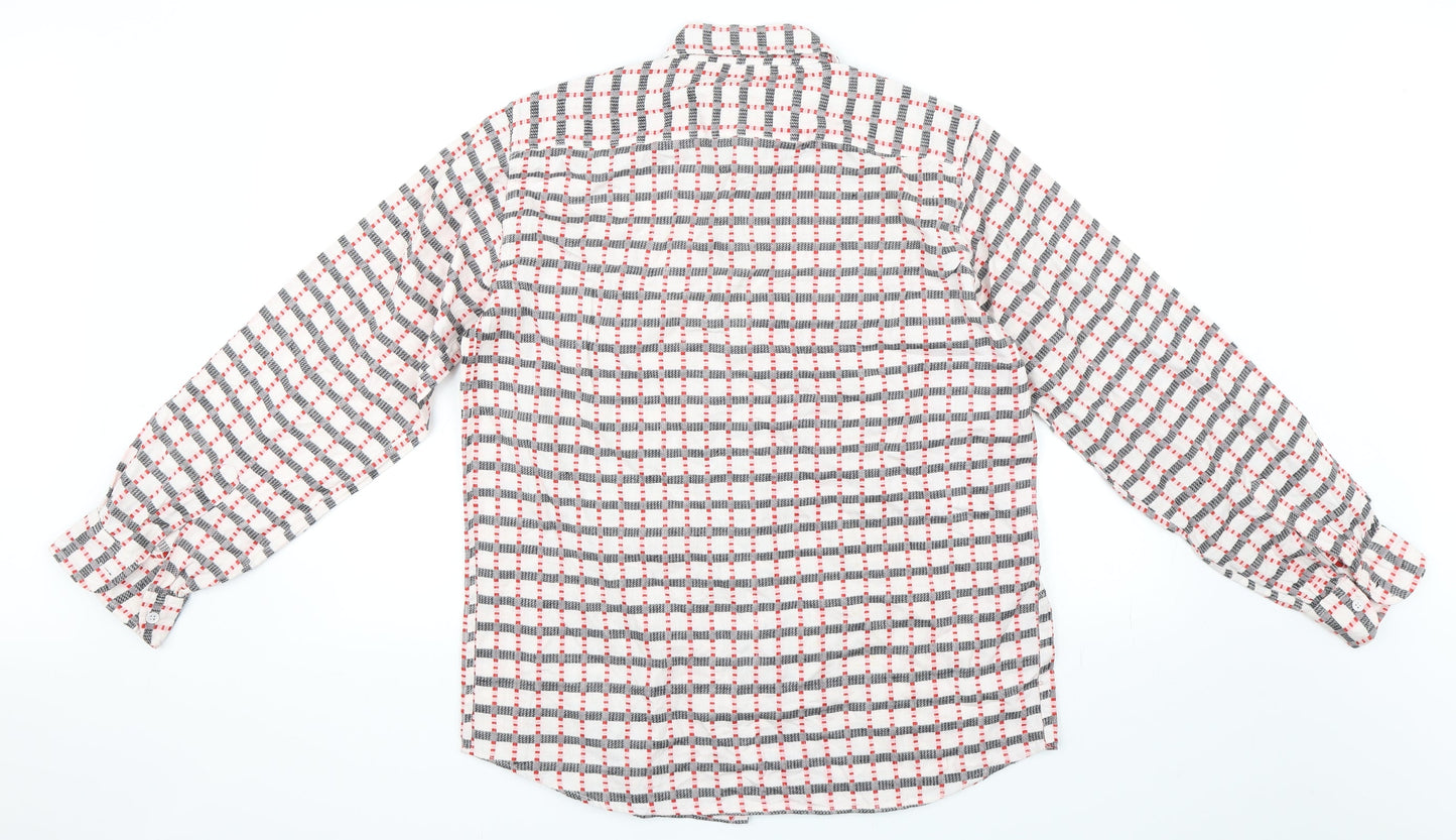 Rutus Mens Pink Check   Button-Up Size M