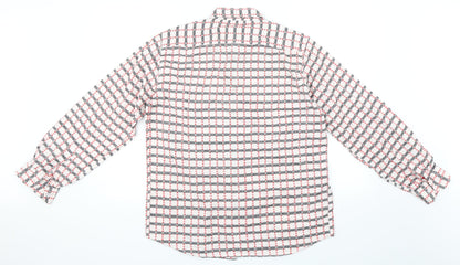 Rutus Mens Pink Check   Button-Up Size M