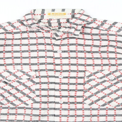 Rutus Mens Pink Check   Button-Up Size M