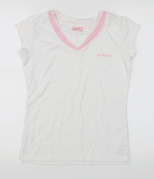 LA Gear Womens White   Basic T-Shirt Size 10