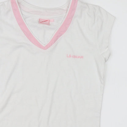 LA Gear Womens White   Basic T-Shirt Size 10