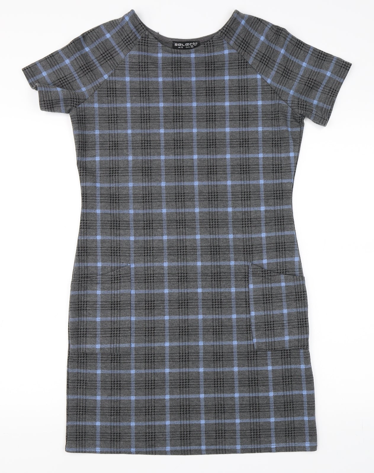 Select Womens Grey Check  Bodycon  Size 12